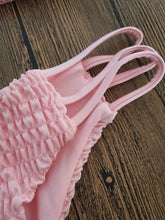 Load image into Gallery viewer, Pleated Pink Strapless Strappy Bikini